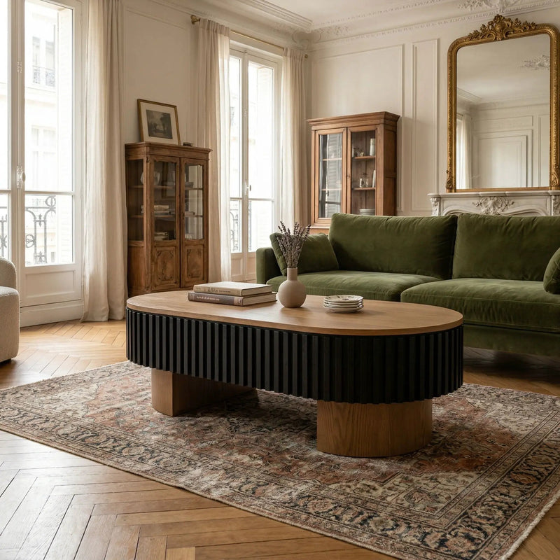 Elliptical Living Room Coffee Table With Hidden Storage And Removable Tabletop by HouseOfZazla