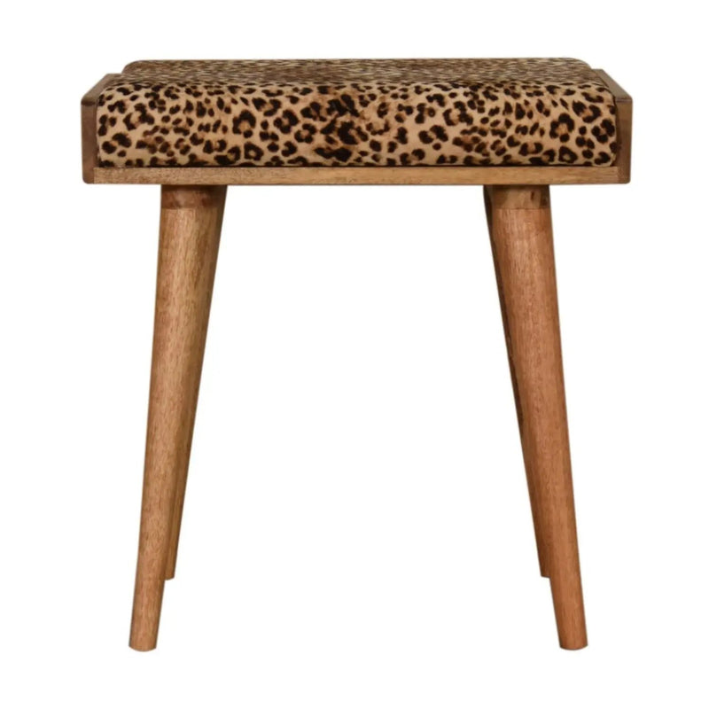 Leopard Tray Style Footstool - Brown Oak by HouseOfZazla