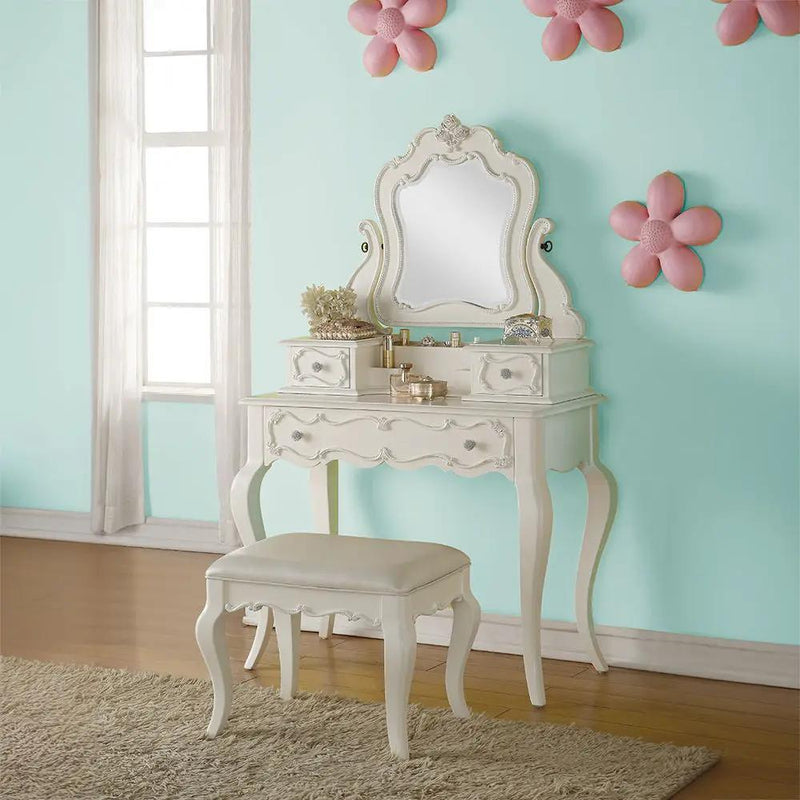 Edalene - Vanity Desk With Mirror - Pearl White by Unique Piece Furniture