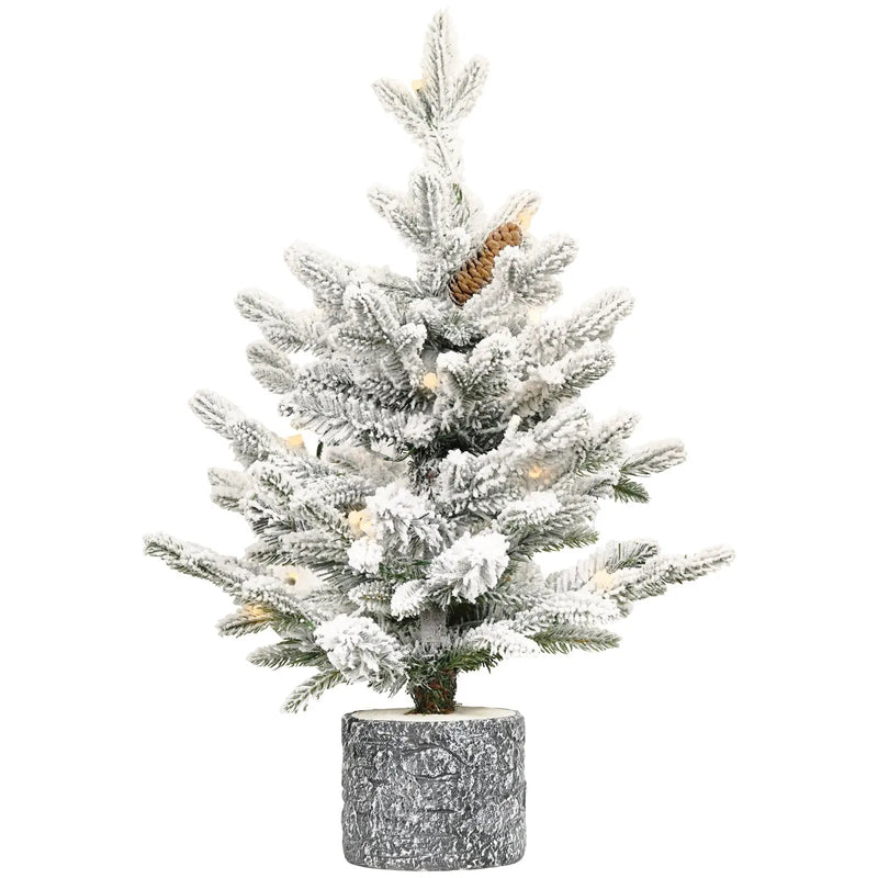 2FT Flocked Christmas Tree with Pot Base by HouseOfZazla