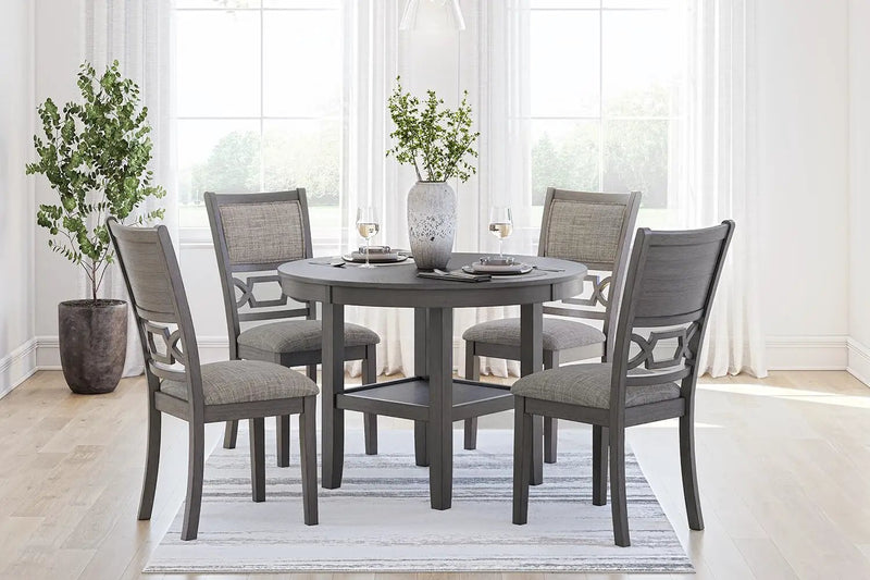 Wrenning - Dining Room Table Set (Set of 5) - Gray by Unique Piece Furniture