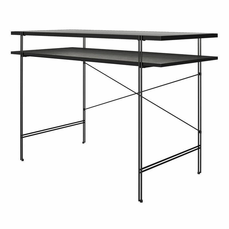 Vance - Computer Desk With Fluted Glass Desktop - Black by Unique Piece Furniture