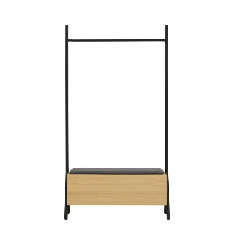 Paloma - Open Hanging Closet With Storage - Light Oak by HouseOfZazla