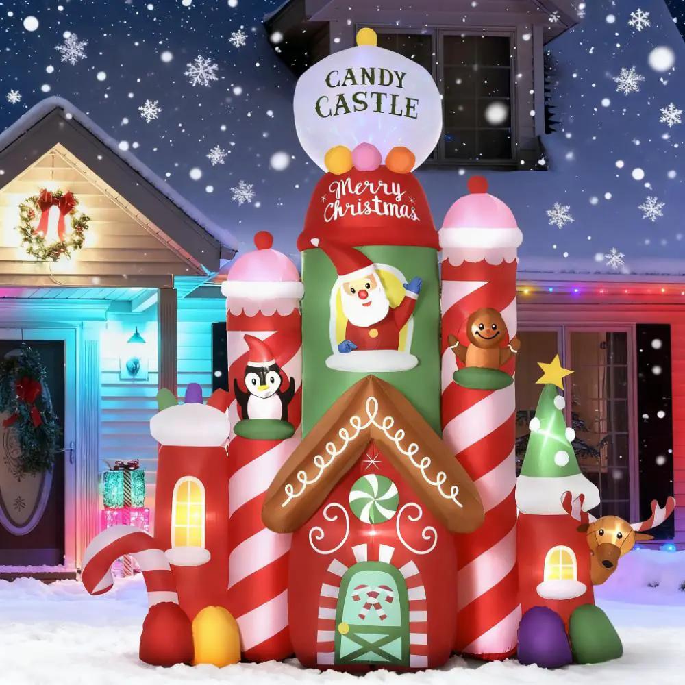 10ft Christmas Inflatables Candy Castle by HouseOfZazla