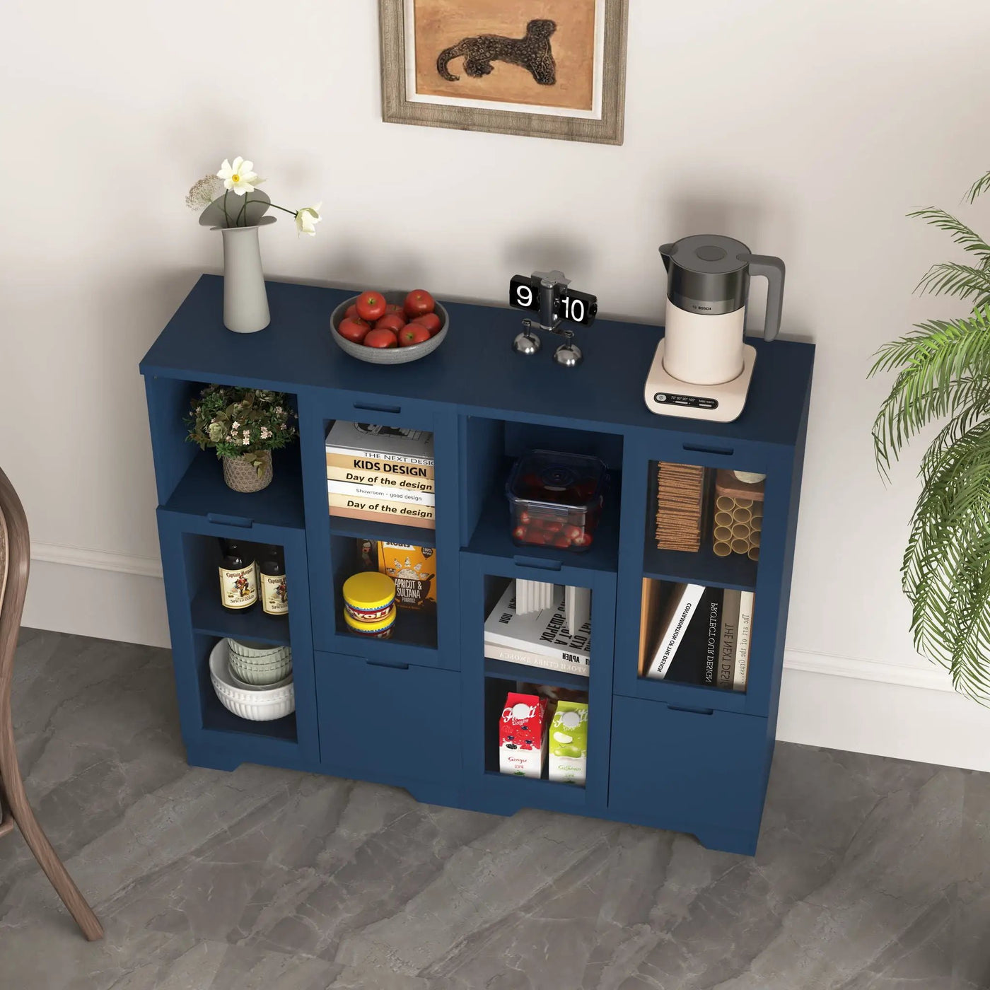 Modern Cabinet With Glass Doors And Drawer by Unique Piece Furniture
