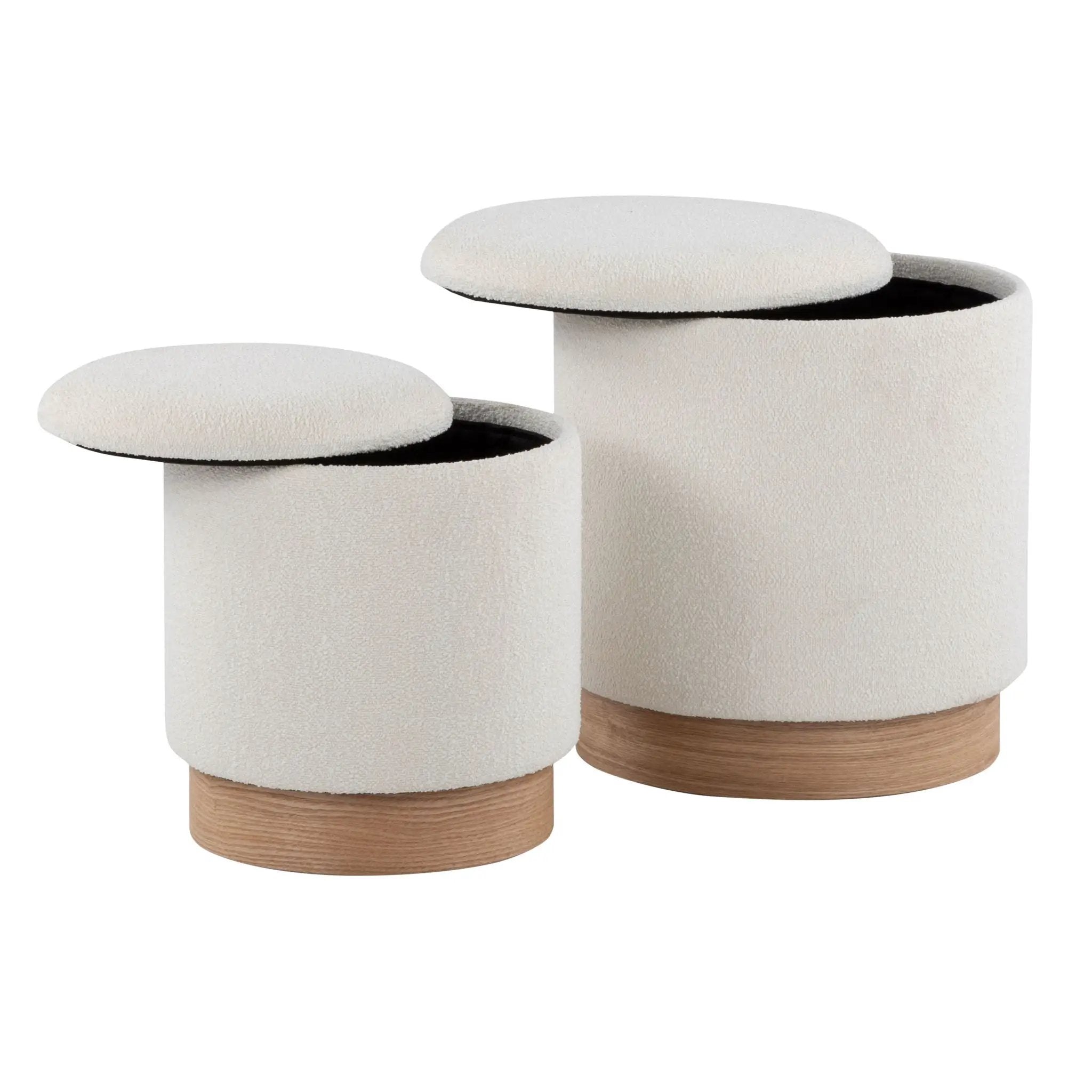 Marla - Contemporary, Nesting Ottoman Set - Natural / Cream by Unique Piece Furniture