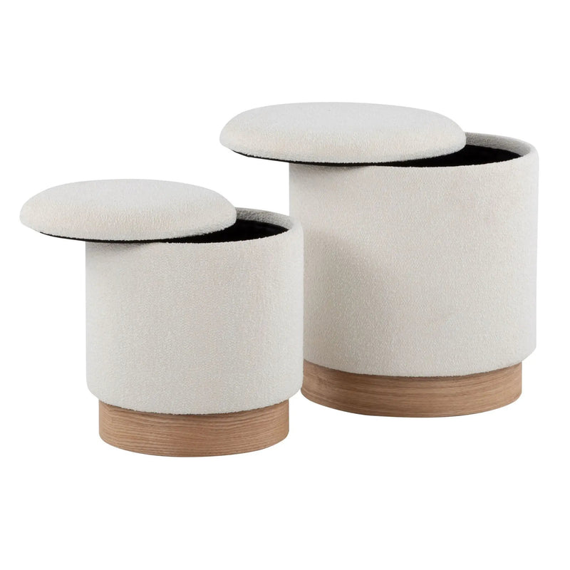 Marla - Contemporary, Nesting Ottoman Set - Natural / Cream by Unique Piece Furniture
