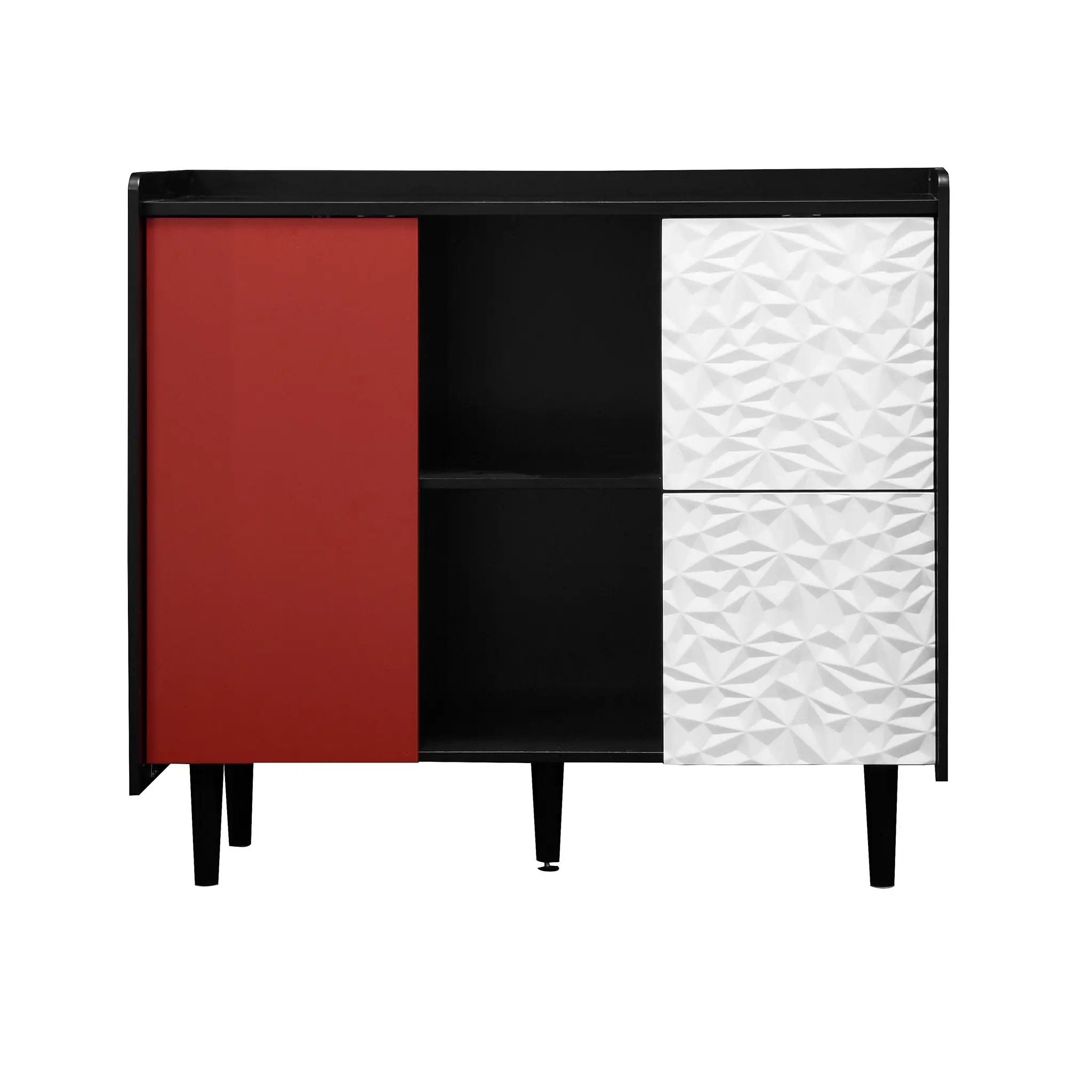 Modern Sideboard Buffet Cabinet With Doors And Unique Panel Styling by HouseOfZazla