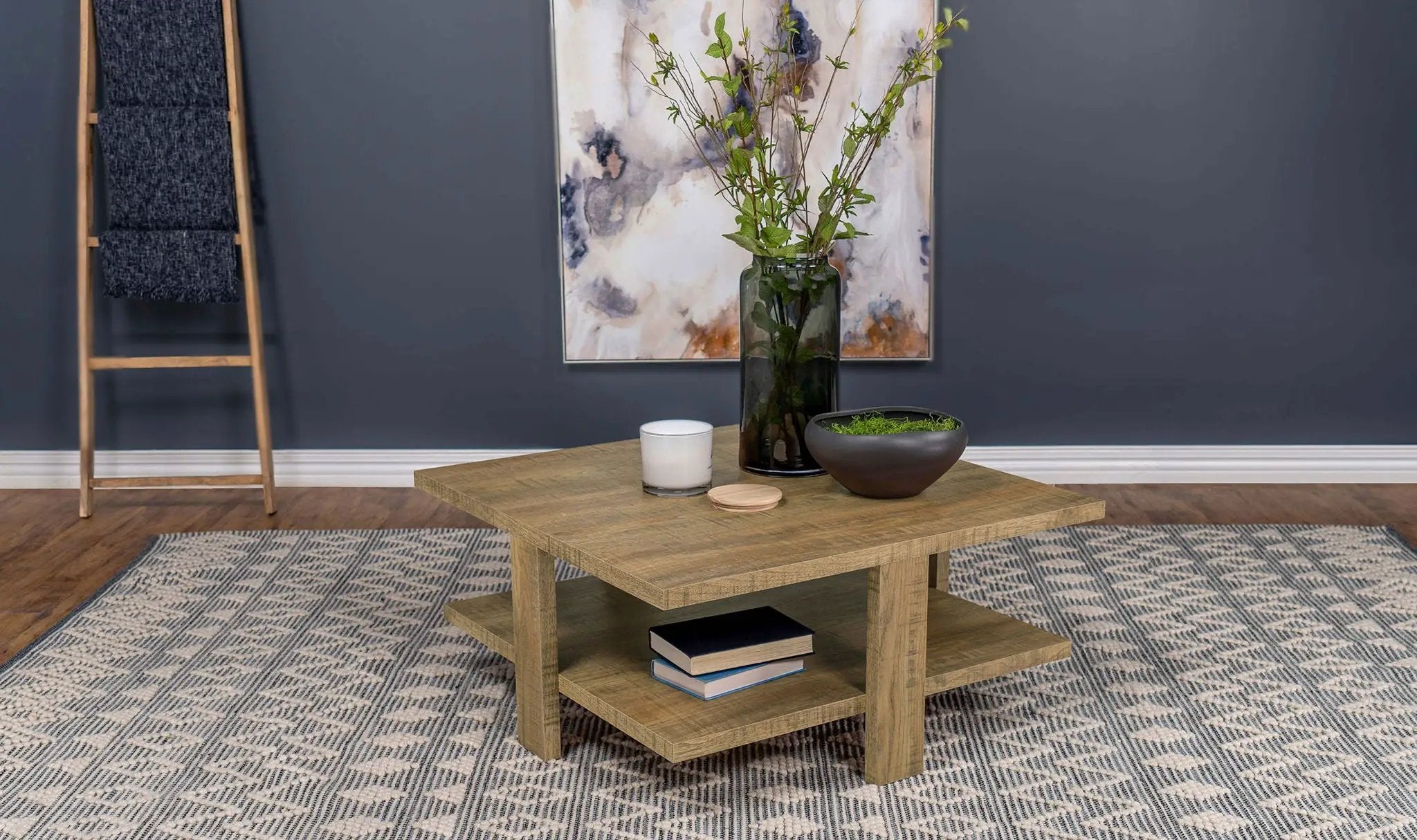Dawn Square Engineered Wood Coffee Table Mango Brown by Unique Piece Furniture