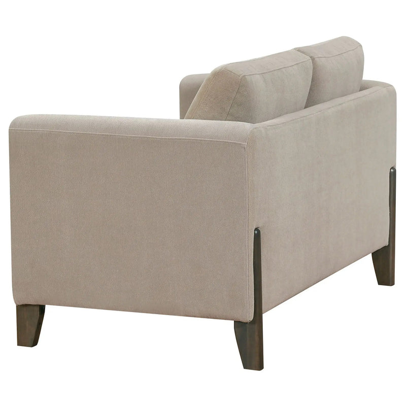 Islington Fabric Upholstered Panel Arm Loveseat Taupe by Unique Piece Furniture