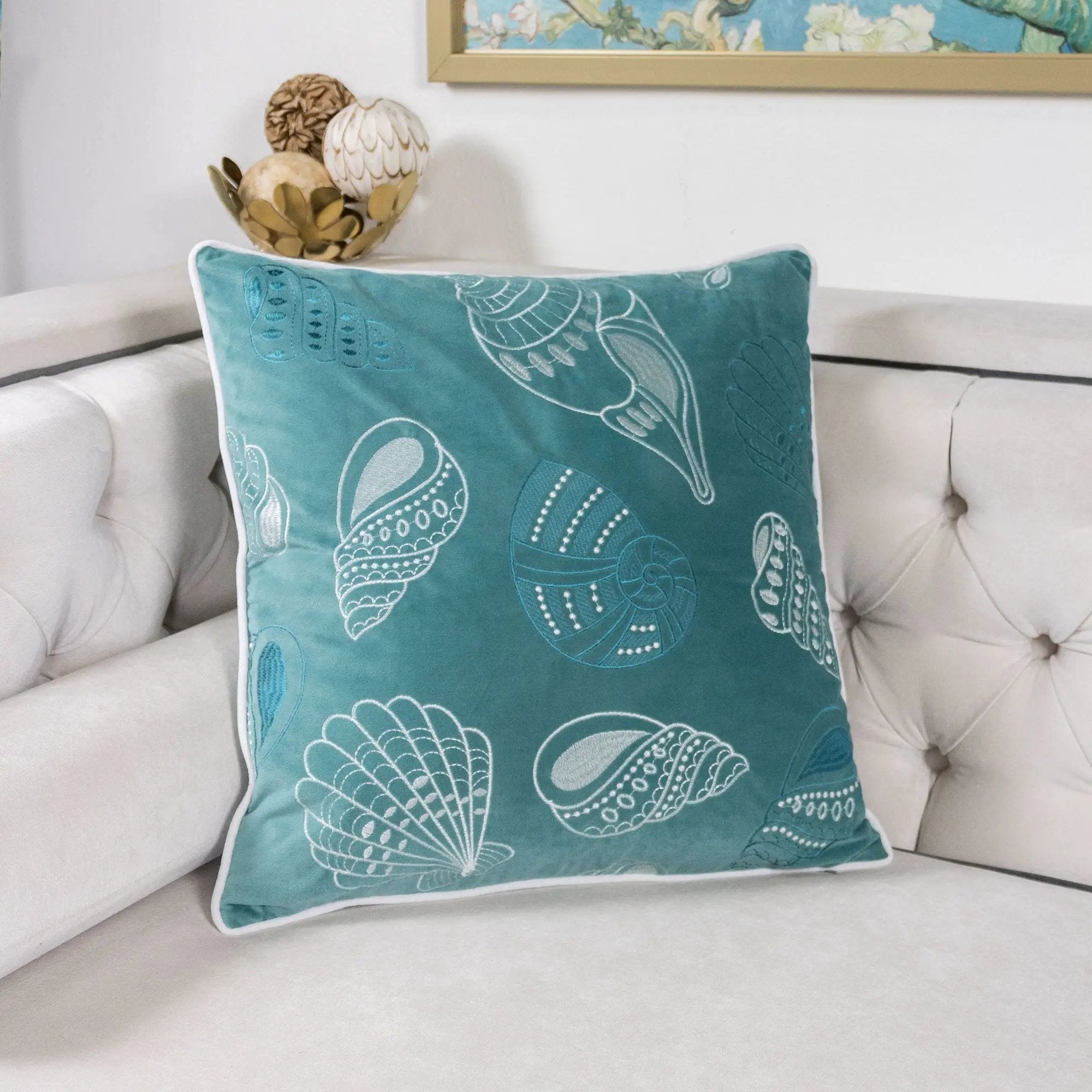 Blue and Spa Seashells Set of 2 by HouseOfZazla