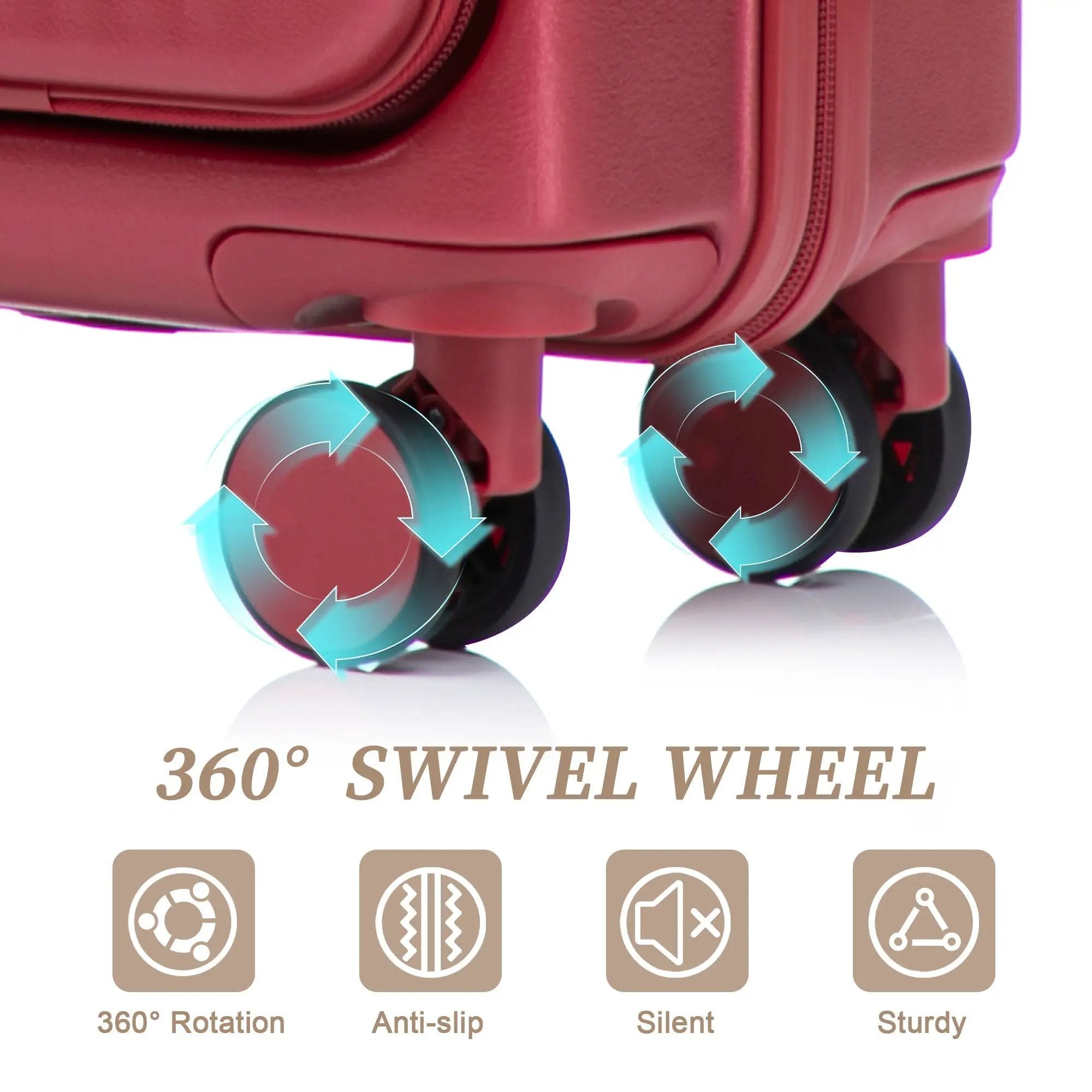 14'/20' 2 pcs ABS Spinner Wheel Luggage Set with Combination Lock and Front Opening Design by HouseOfZazla