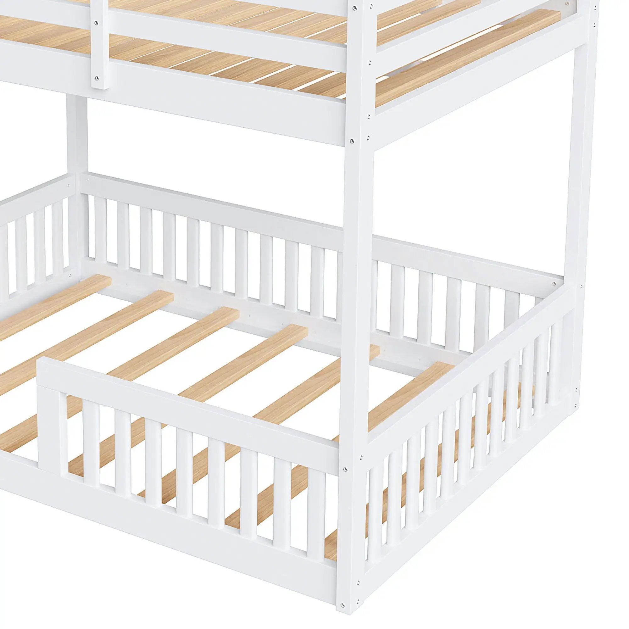 Stylish Bunk Bed With Ladder And Guardrails by Unique Piece Furniture