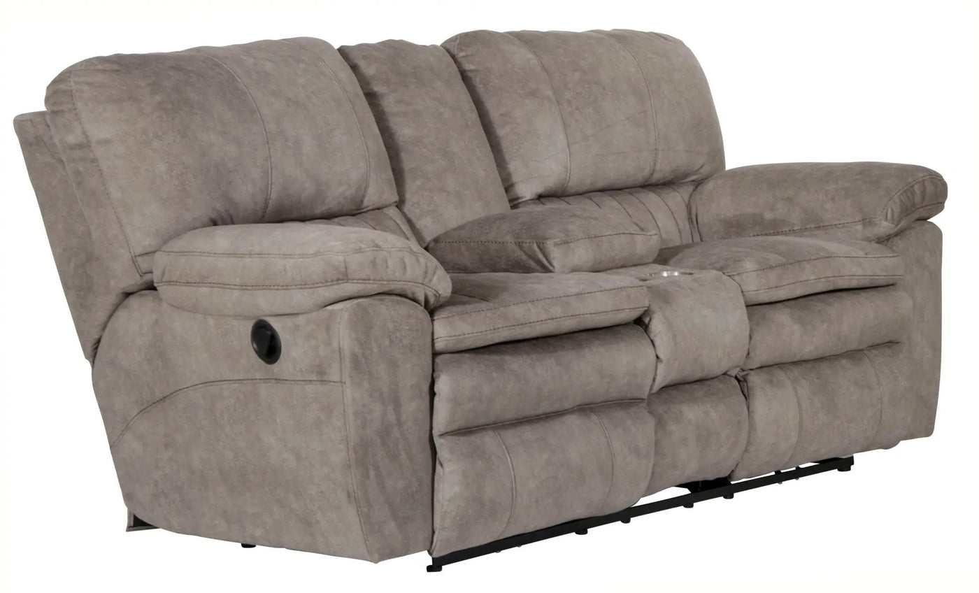 Reyes - Lay Flat Reclining Console Loveseat With Storage & Cupholders by Unique Piece Furniture