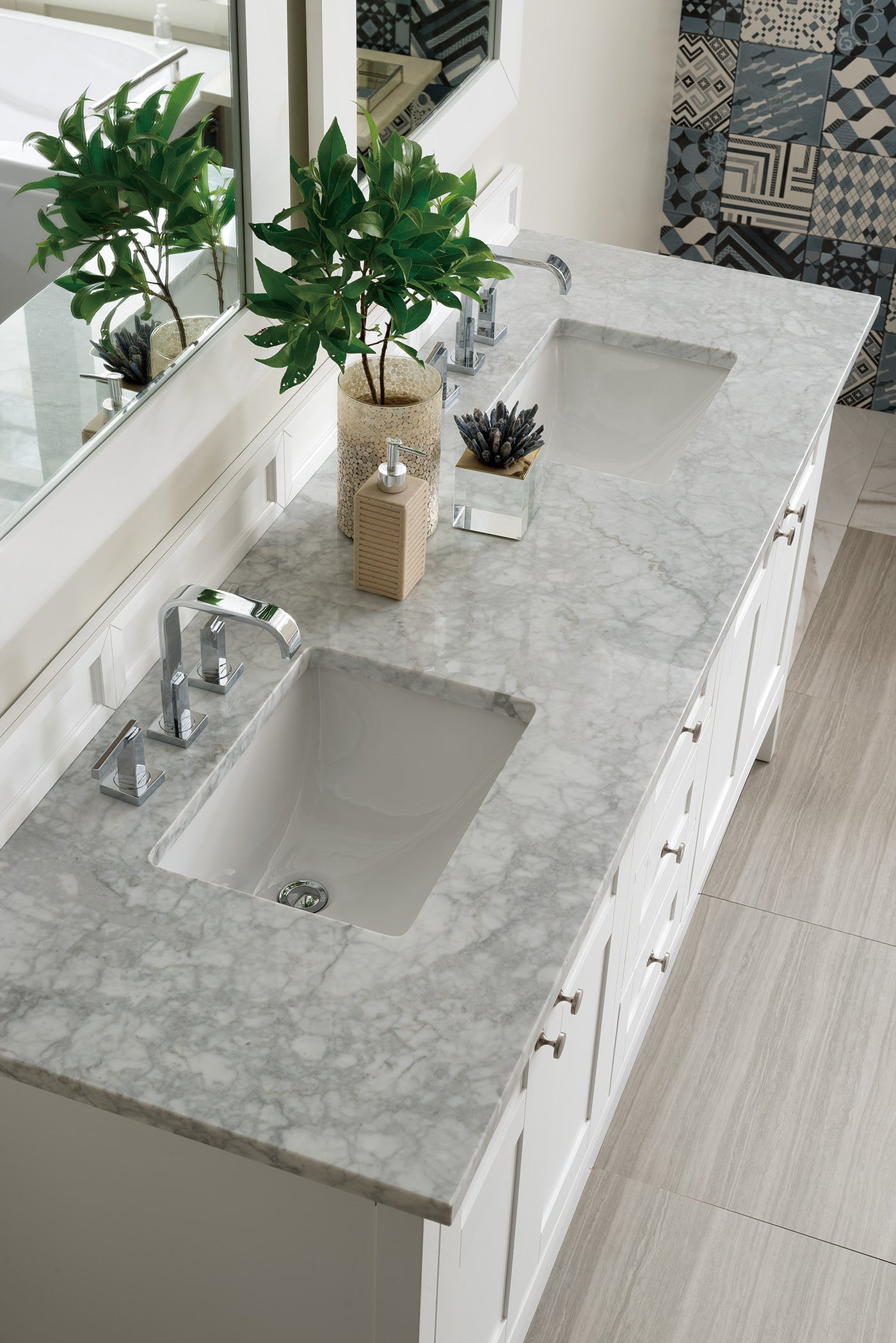 James Martin Palisades 72" Double Bathroom Vanity, Bright White, view 22