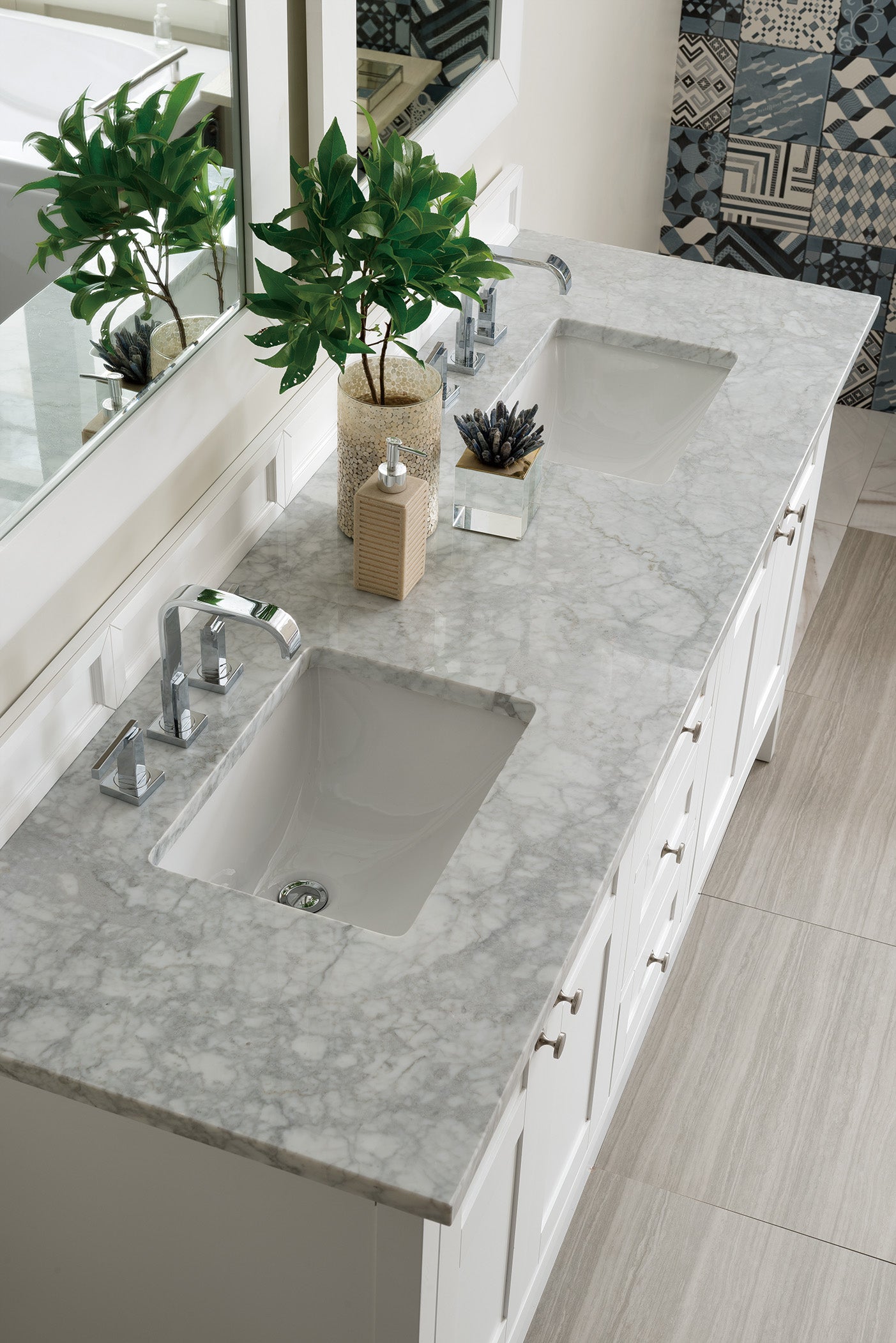 James Martin Palisades 72" Double Bathroom Vanity, Bright White, view 22