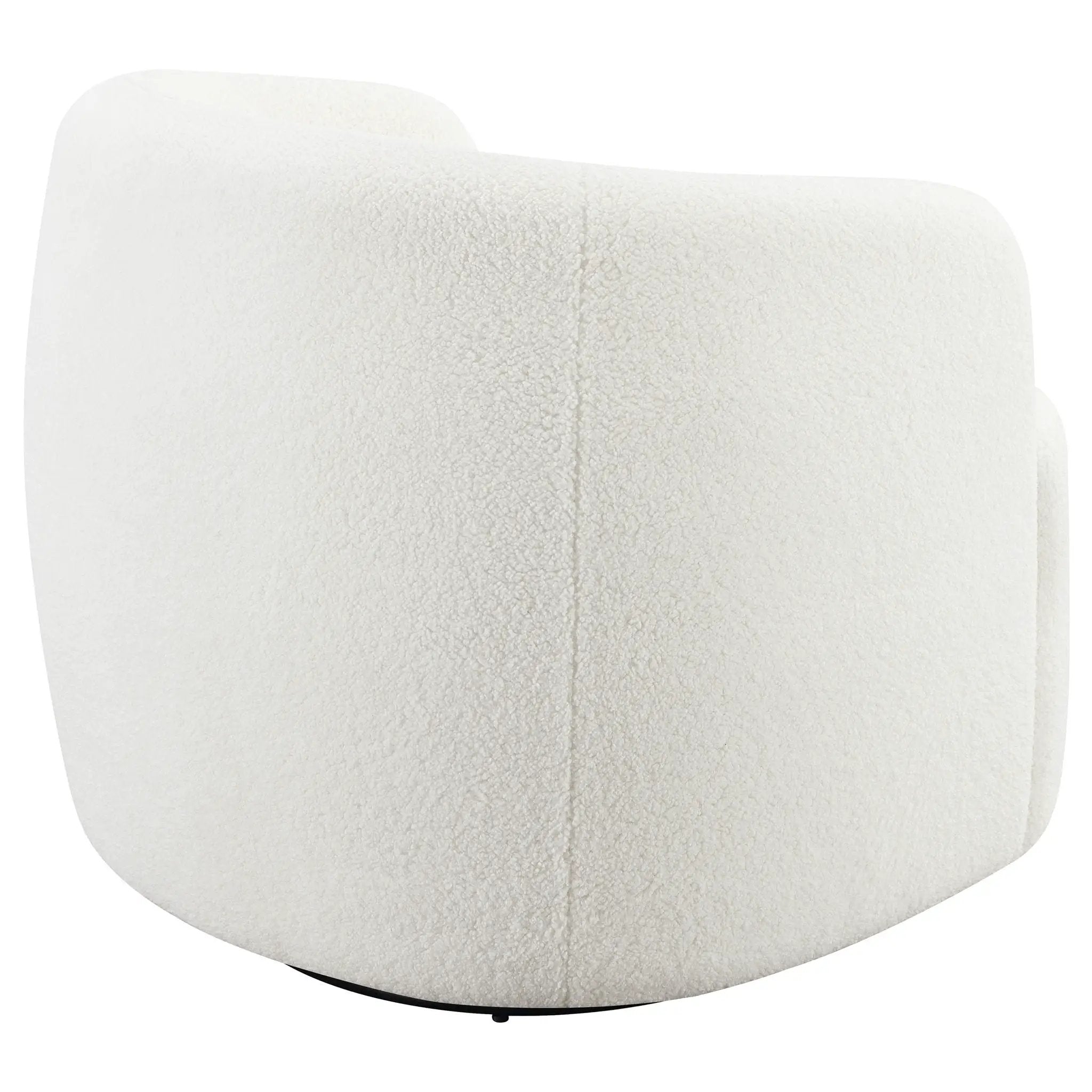 Hudson Faux Sheepskin Upholstered Swivel Chair Natural by Unique Piece Furniture