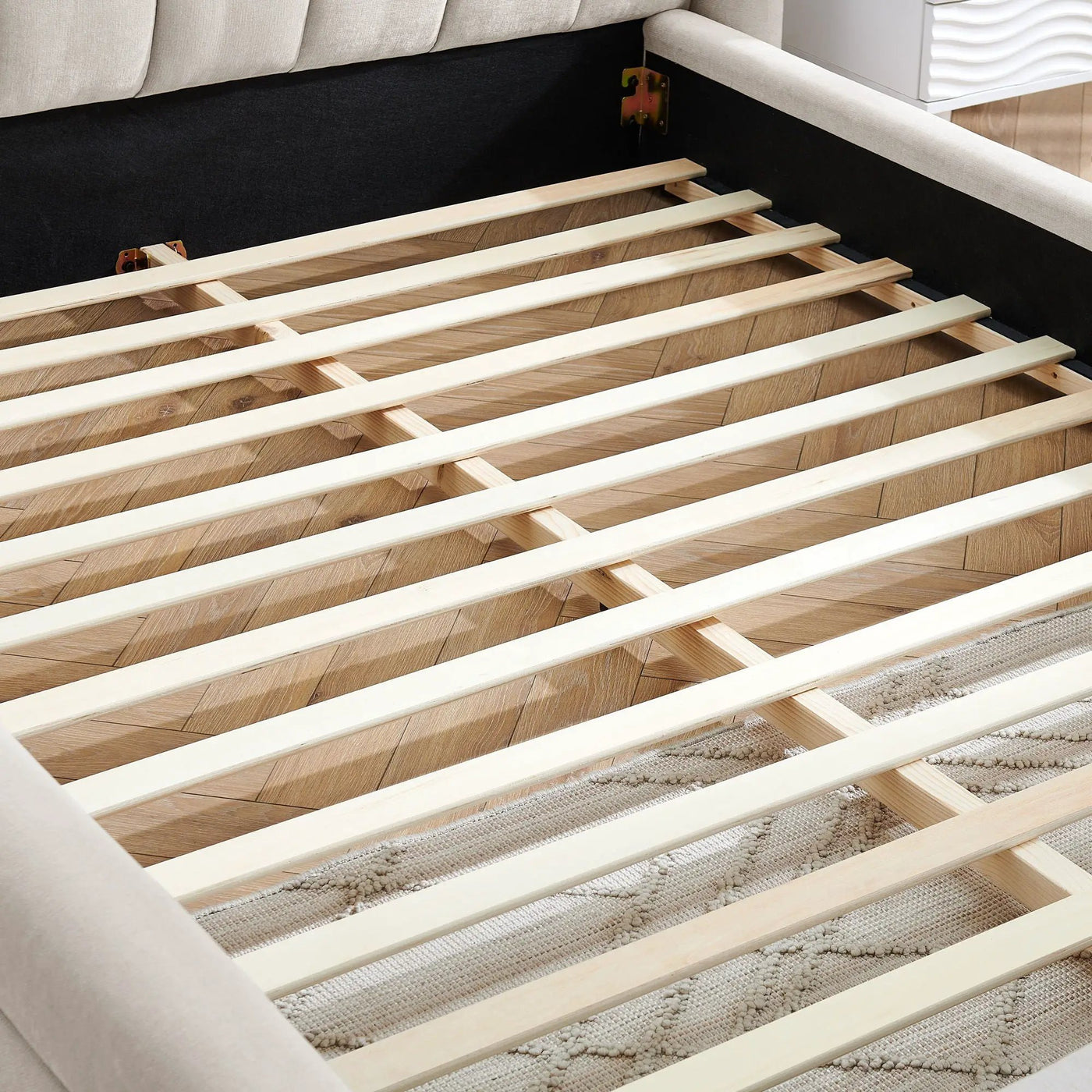 Modern Upholstered Bed Frame With Thick Fabric And Headboard by Unique Piece Furniture