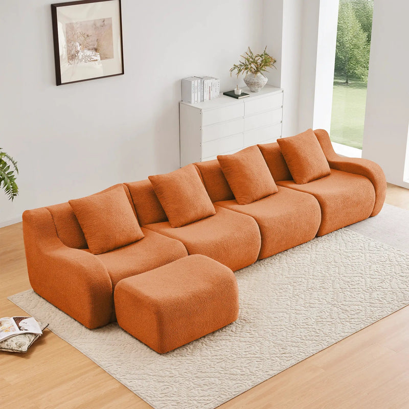 L-Shaped 4-Seat Boneless Sofa by HouseOfZazla