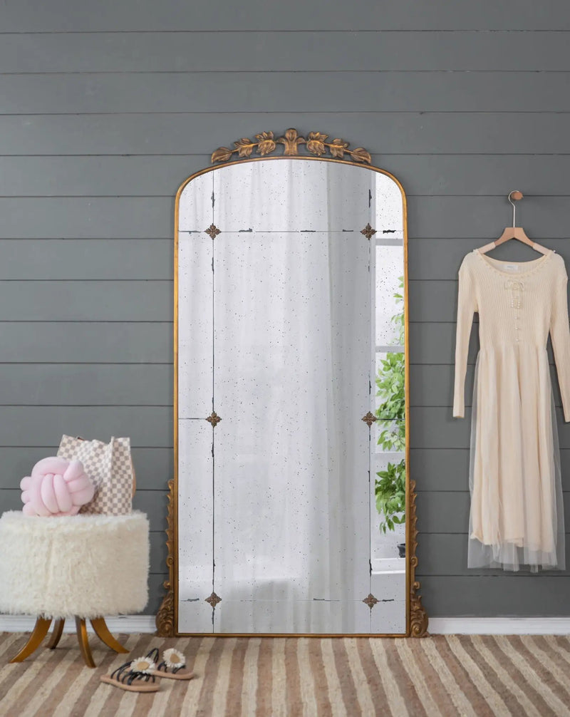 Lavish - Full Length Mirror, AntiqueMetal Floor Mirror For Living Room, Bedroom - Gold by Unique Piece Furniture