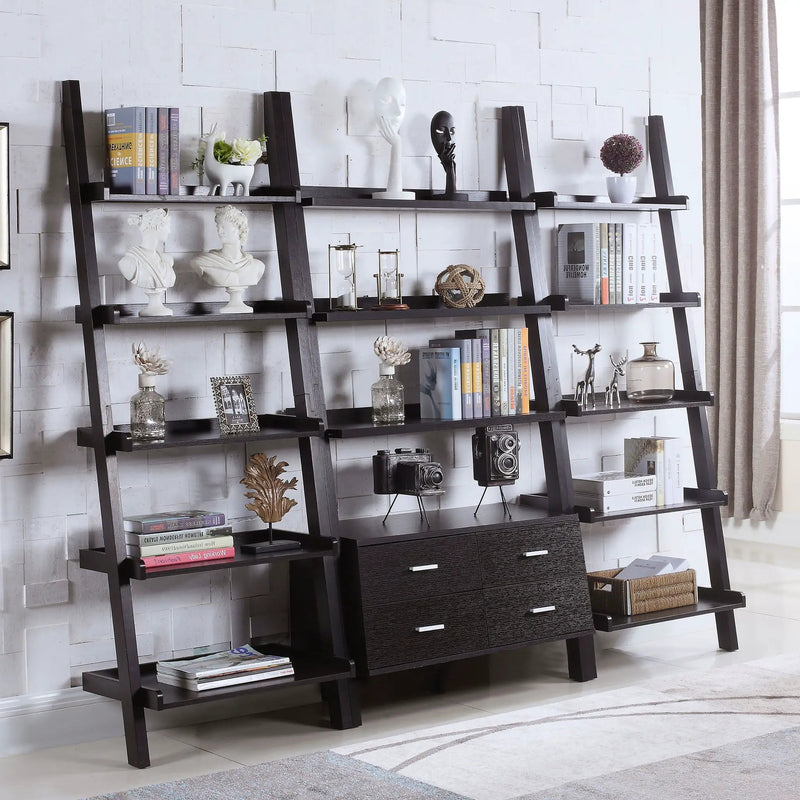 Colella 72-inch 5-shelf Storage Ladder Bookshelf Cappuccino by Unique Piece Furniture
