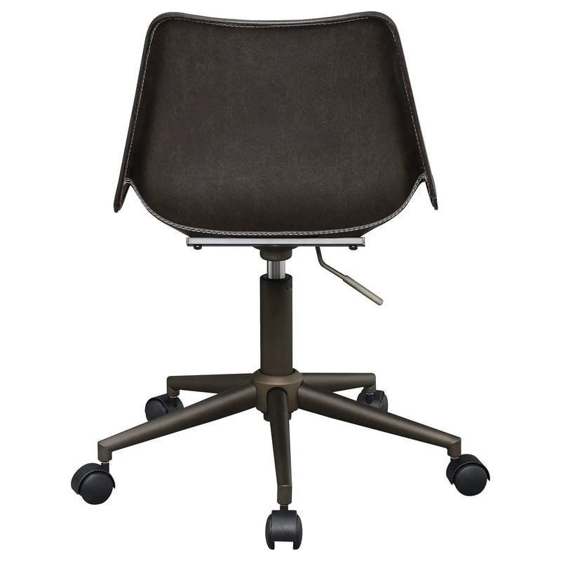 Ralston - Upholstered Adjustable Office Desk Chair With Ergonomic Design - Brown