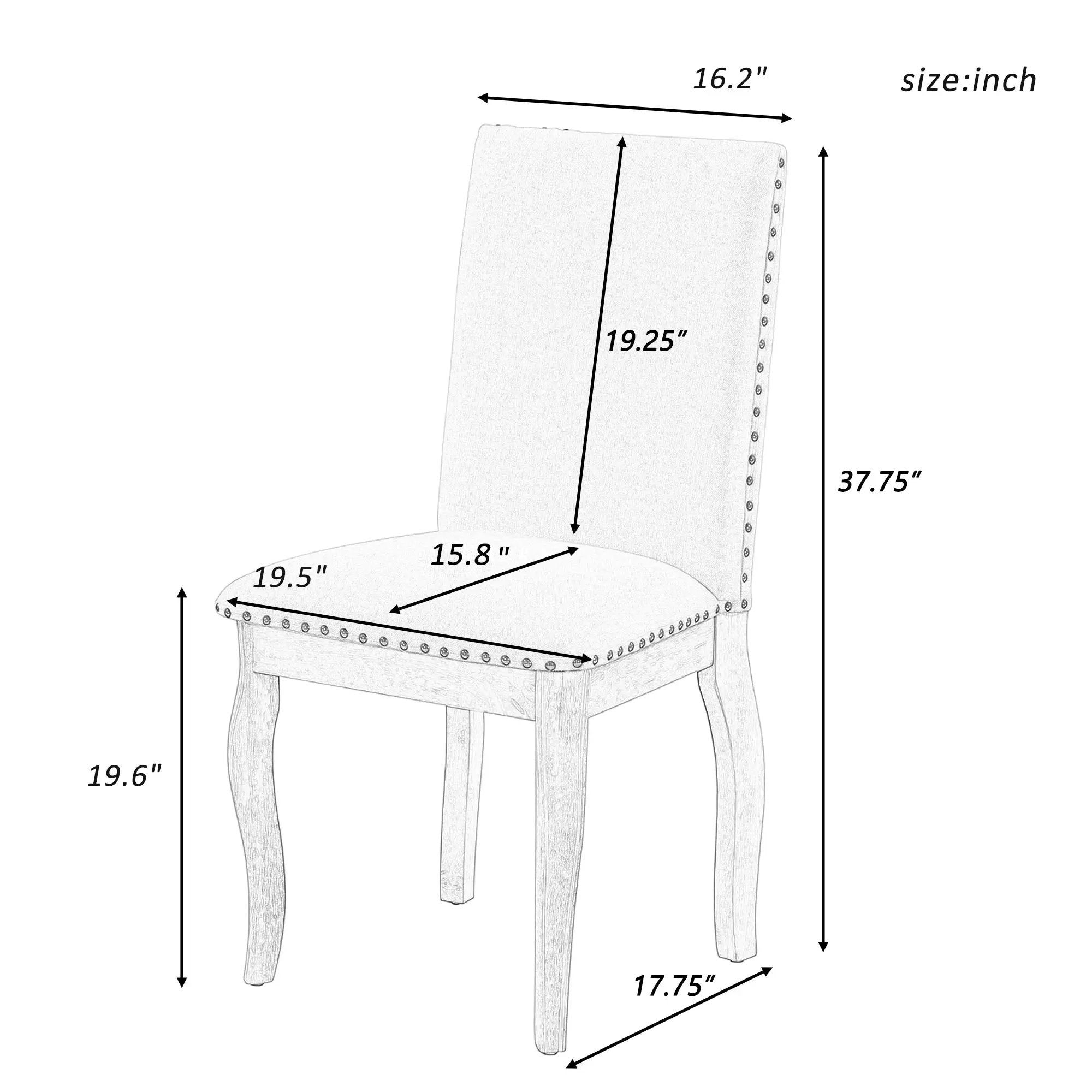 TREXM Set of 2 Dining Chairs by HouseOfZazla