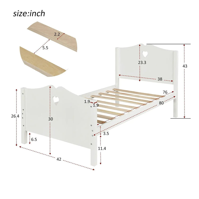 Platform Bed With Slat Support And Headboard And Footboard by HouseOfZazla