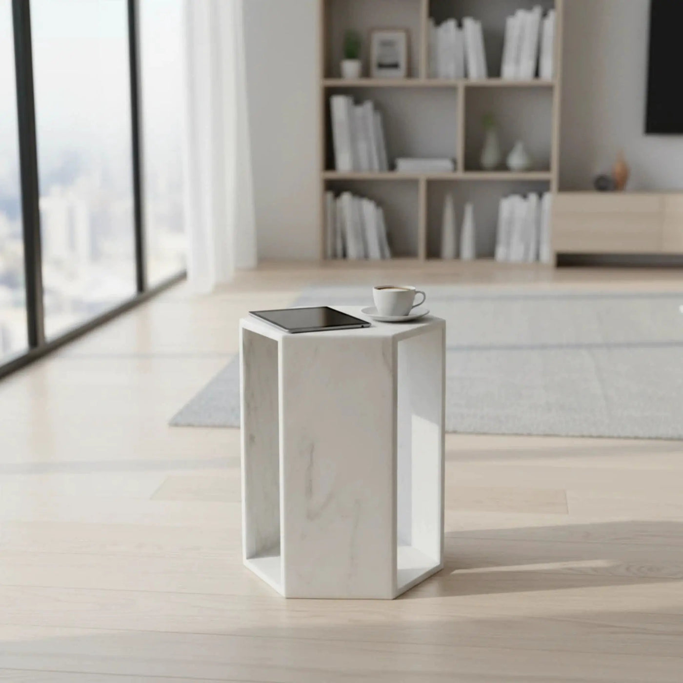 Modern Minimalist Hexagon Side Table by HouseOfZazla