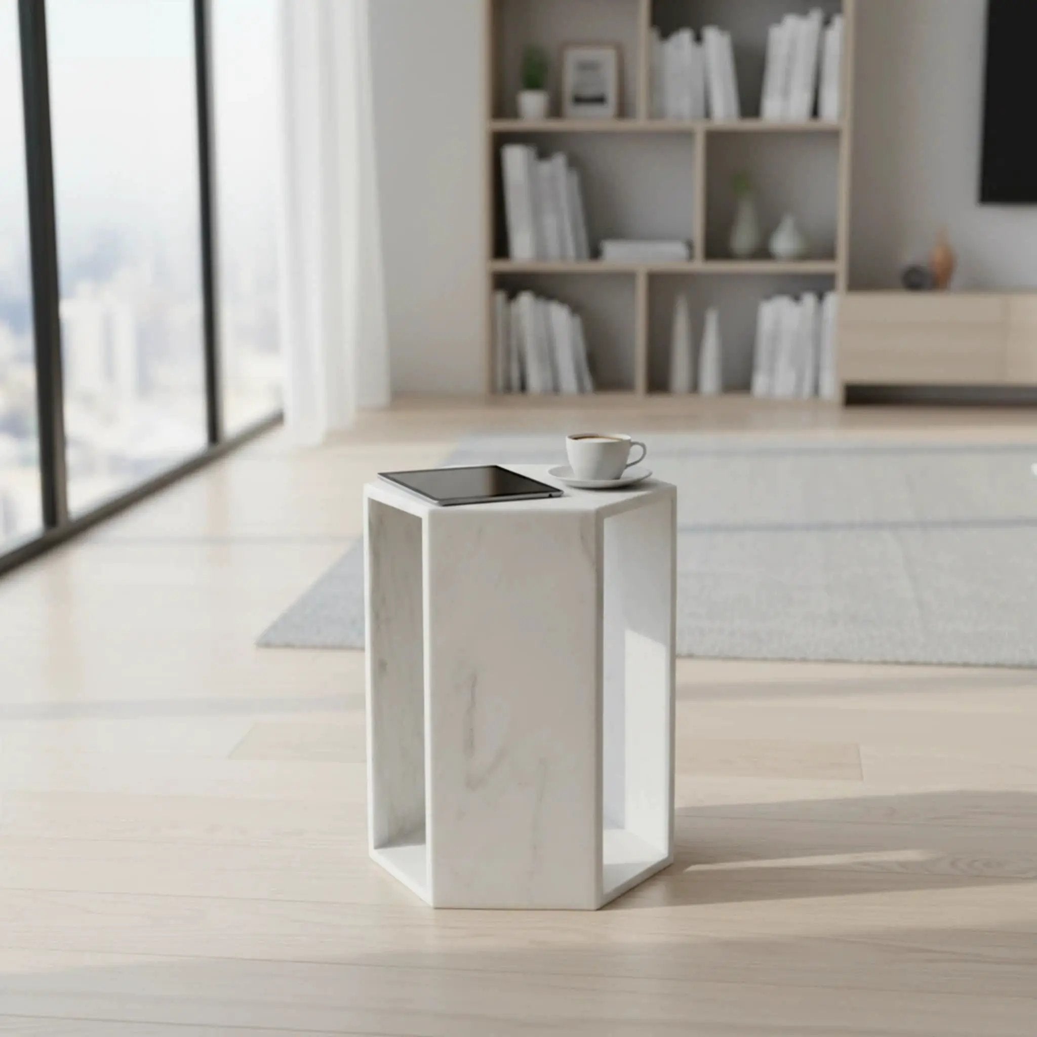 Modern Minimalist Hexagon Side Table by Unique Piece Furniture