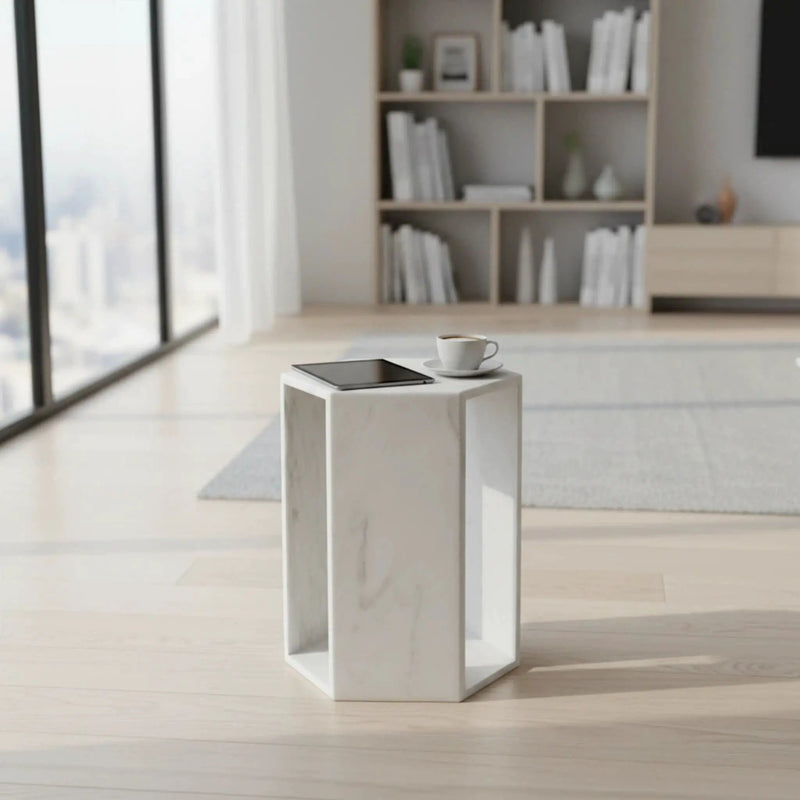 Modern Minimalist Hexagon Side Table by HouseOfZazla