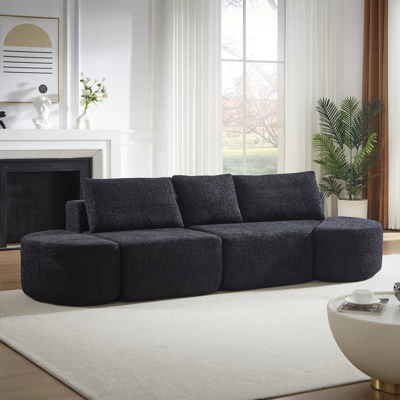 V-Shaped Modular Sofa Set in Chenille Fabric by HouseOfZazla