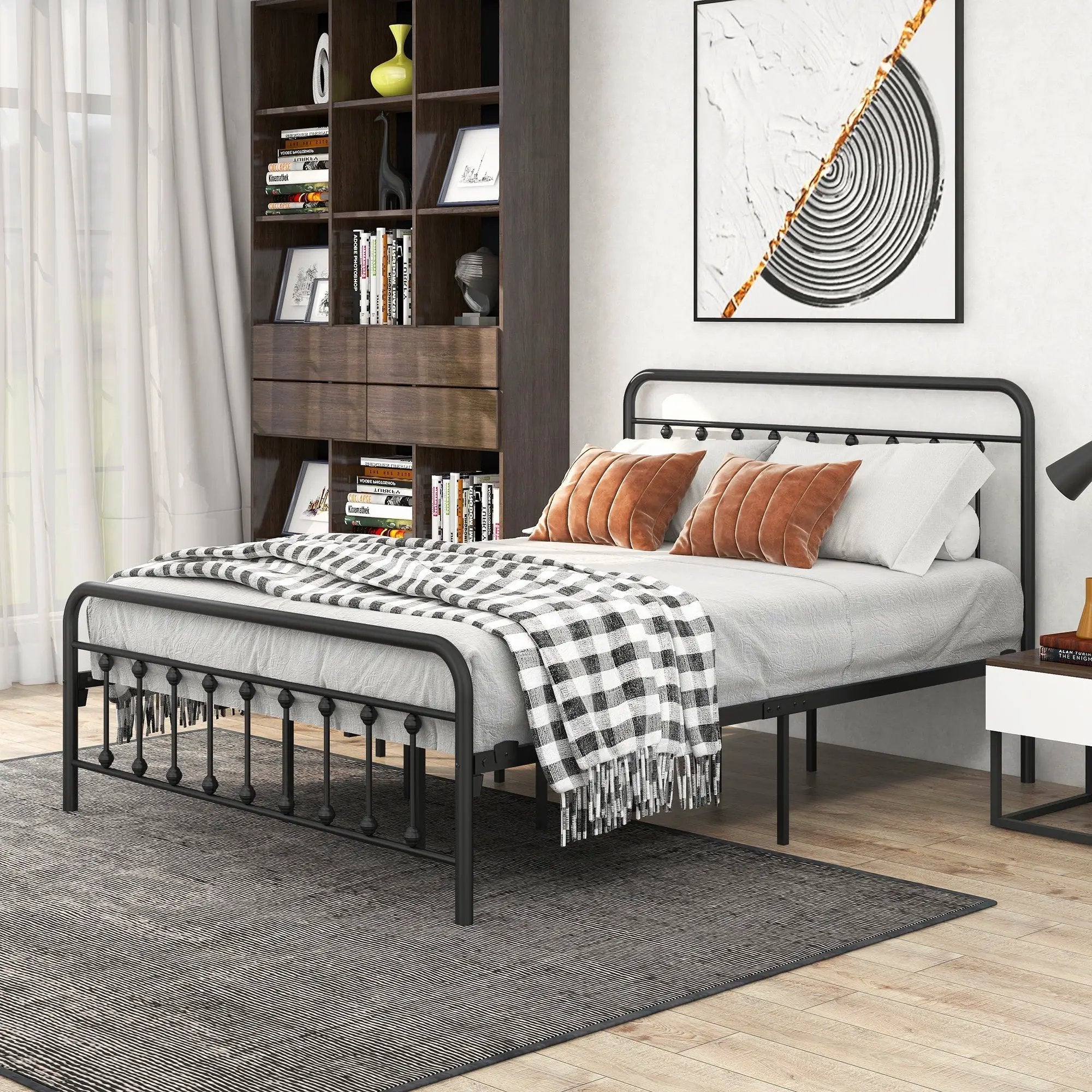 Tara Victorian-Style Steel Bed Frame by HouseOfZazla