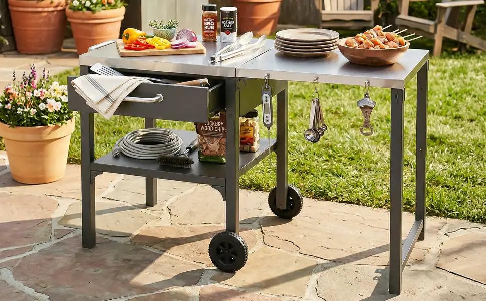 Outdoor Kitchen Cart Foldable Outdoor Prep Station by HouseOfZazla
