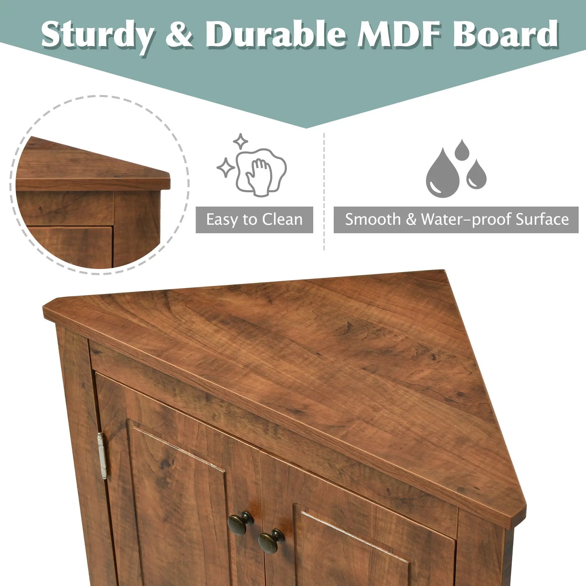 Triangle Bathroom Storage Cabinet With Adjustable Shelves, Freestanding Floor Cabinet For Home Kitchen by HouseOfZazla