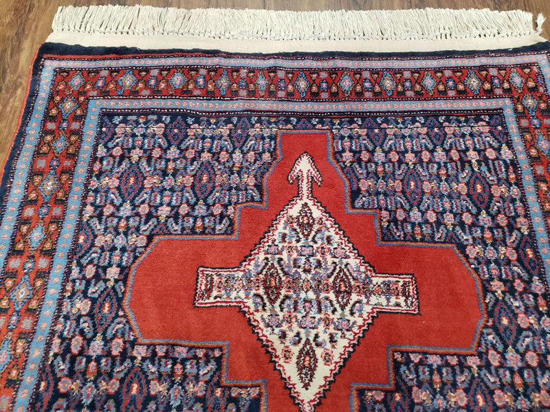 4x6 Western Kurdistan Kurdish Carpet Senneh Wool Area Rug Veg Dyes Red Blue Nice by Jewel Rugs