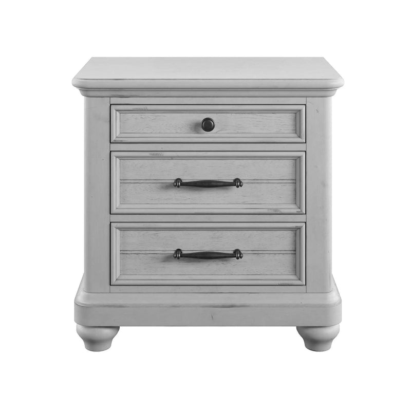 3 Drawer Nightstand With USB - Gray - Wood