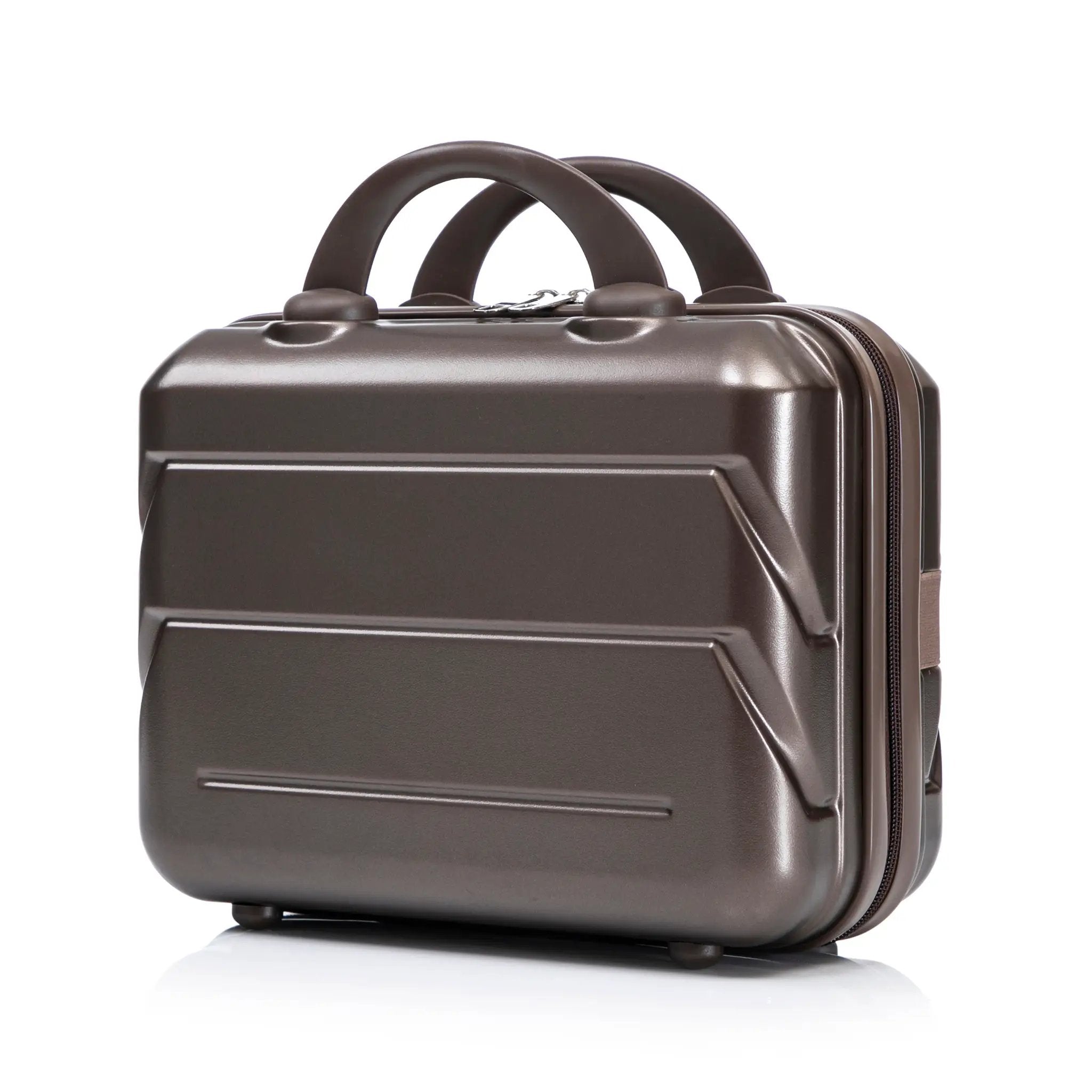 14"/20" 2-Piece ABS Spinner Wheel Luggage Set with Combination Lock and Cosmetic Case (Brown) by HouseOfZazla