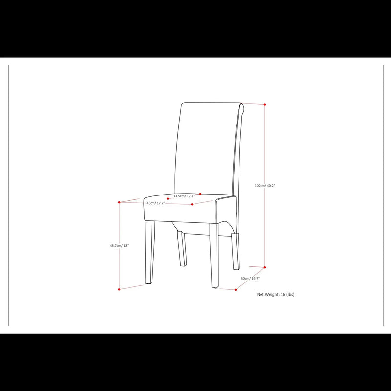 Avalon - Deluxe Parson, Dining Chair (Set of 2) by HouseOfZazla