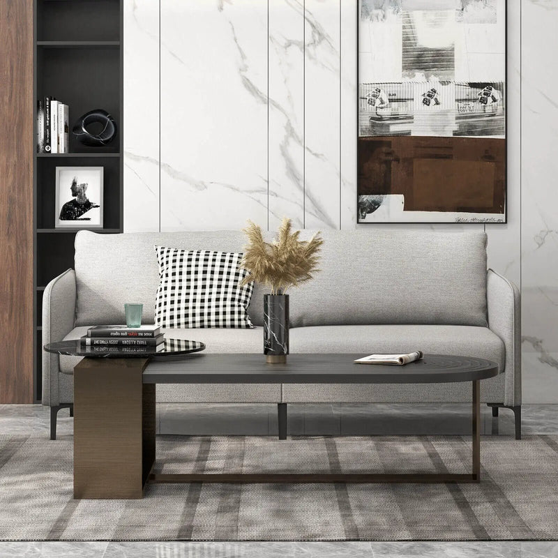 Modern 76 Inch Loveseat Sofa Couch for Apartment Dorm with Metal Legs-Gray by DirectDeals