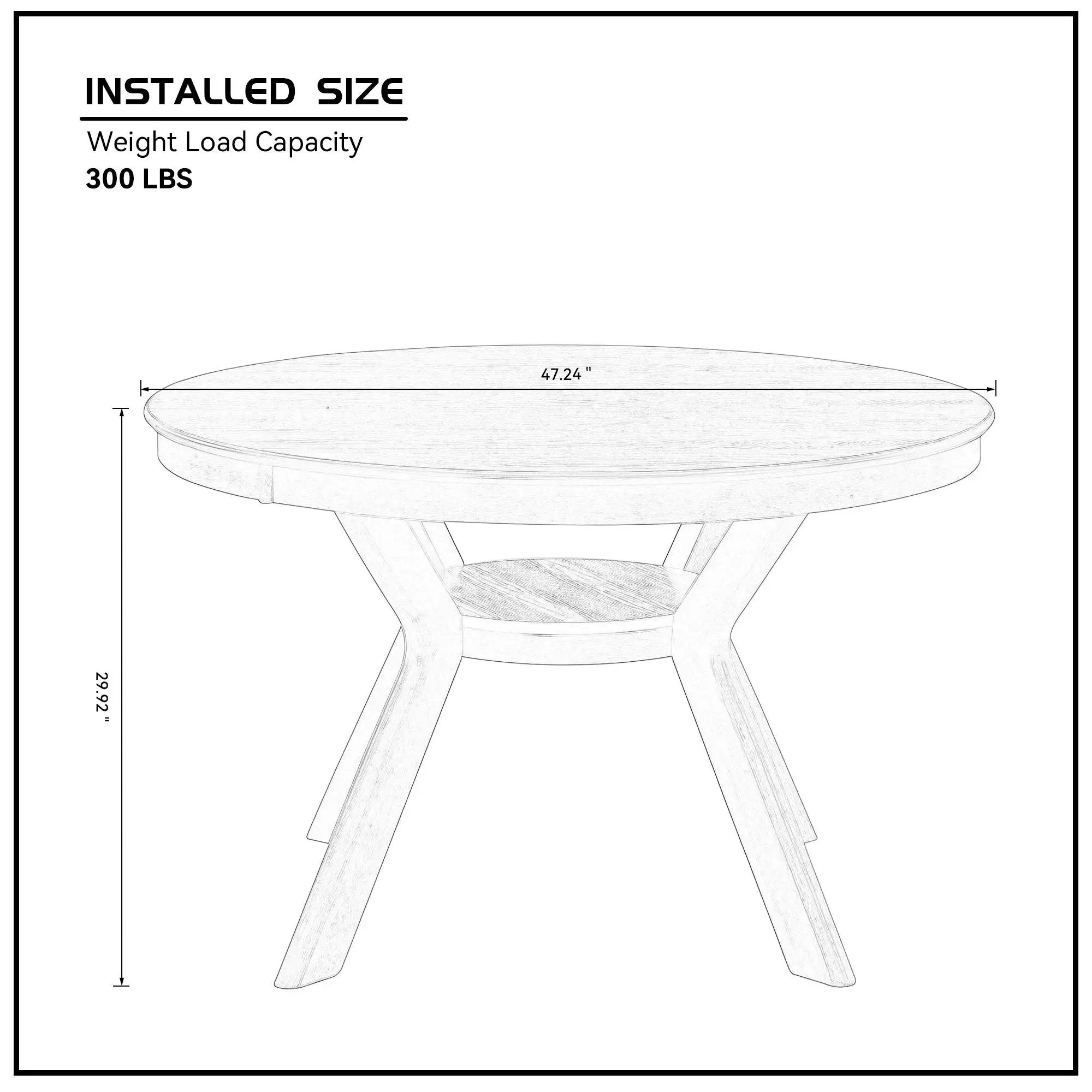 Modern Round Rubber Wood Dining Table for 4-6 by HouseOfZazla