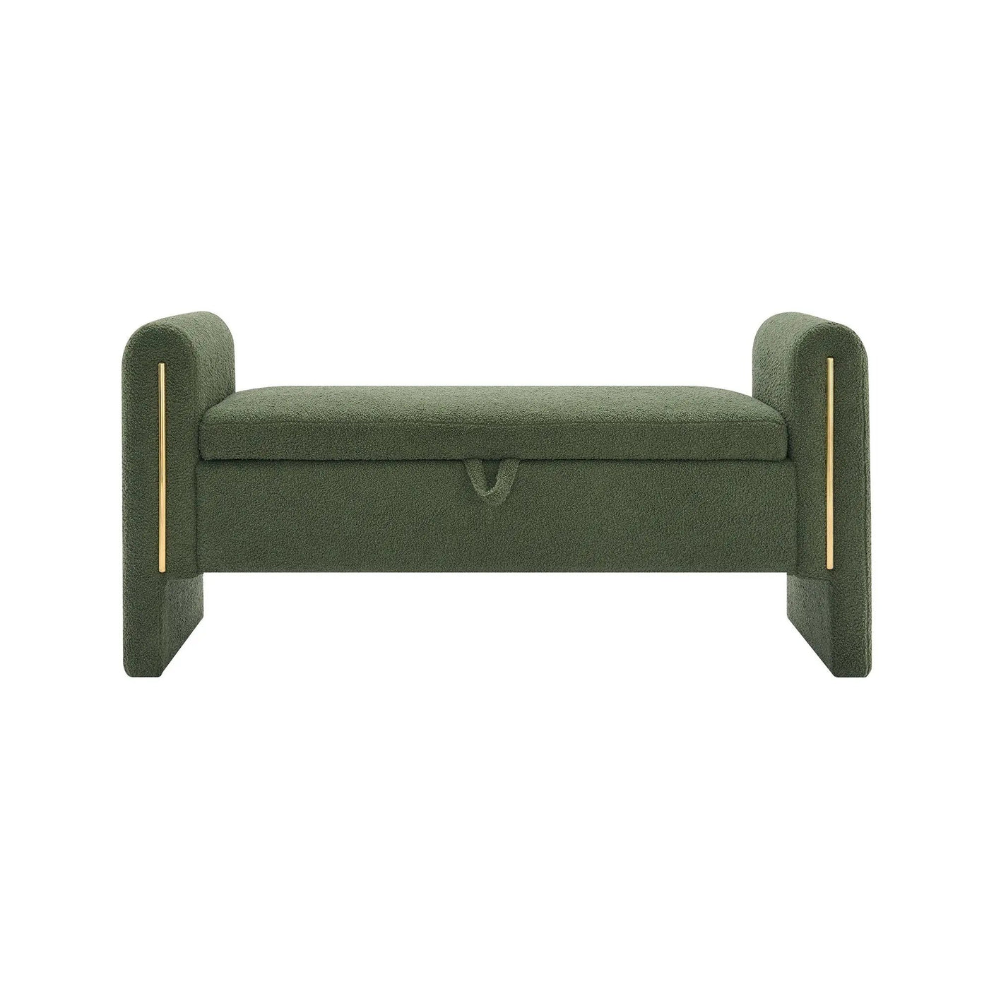 Modern Teddy Upholstered Large Bed End Bench With Arms And Storage by Unique Piece Furniture