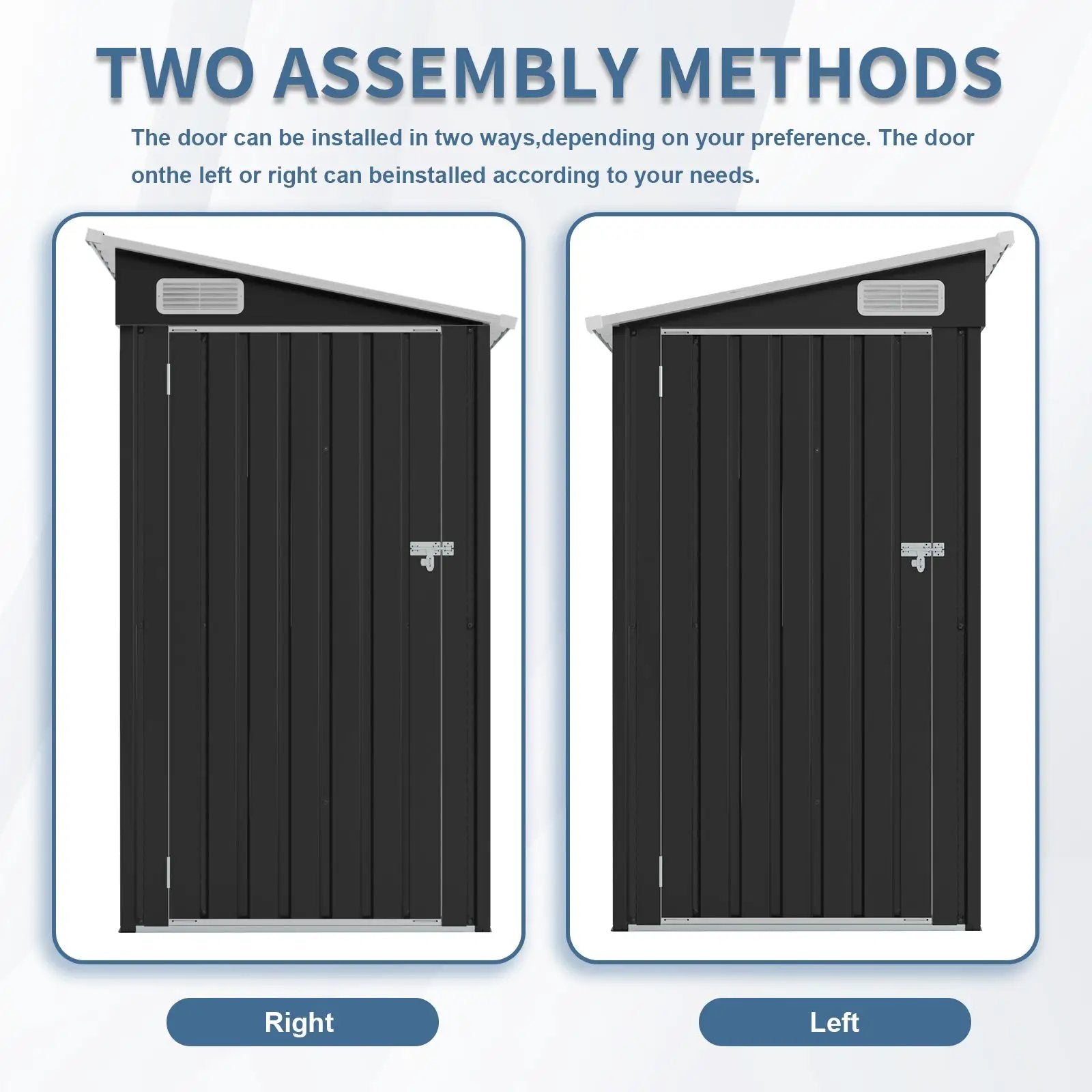 4 x 8 Ft Galvanized Steel Outdoor Storage Shed with 3 Access Doors by HouseOfZazla