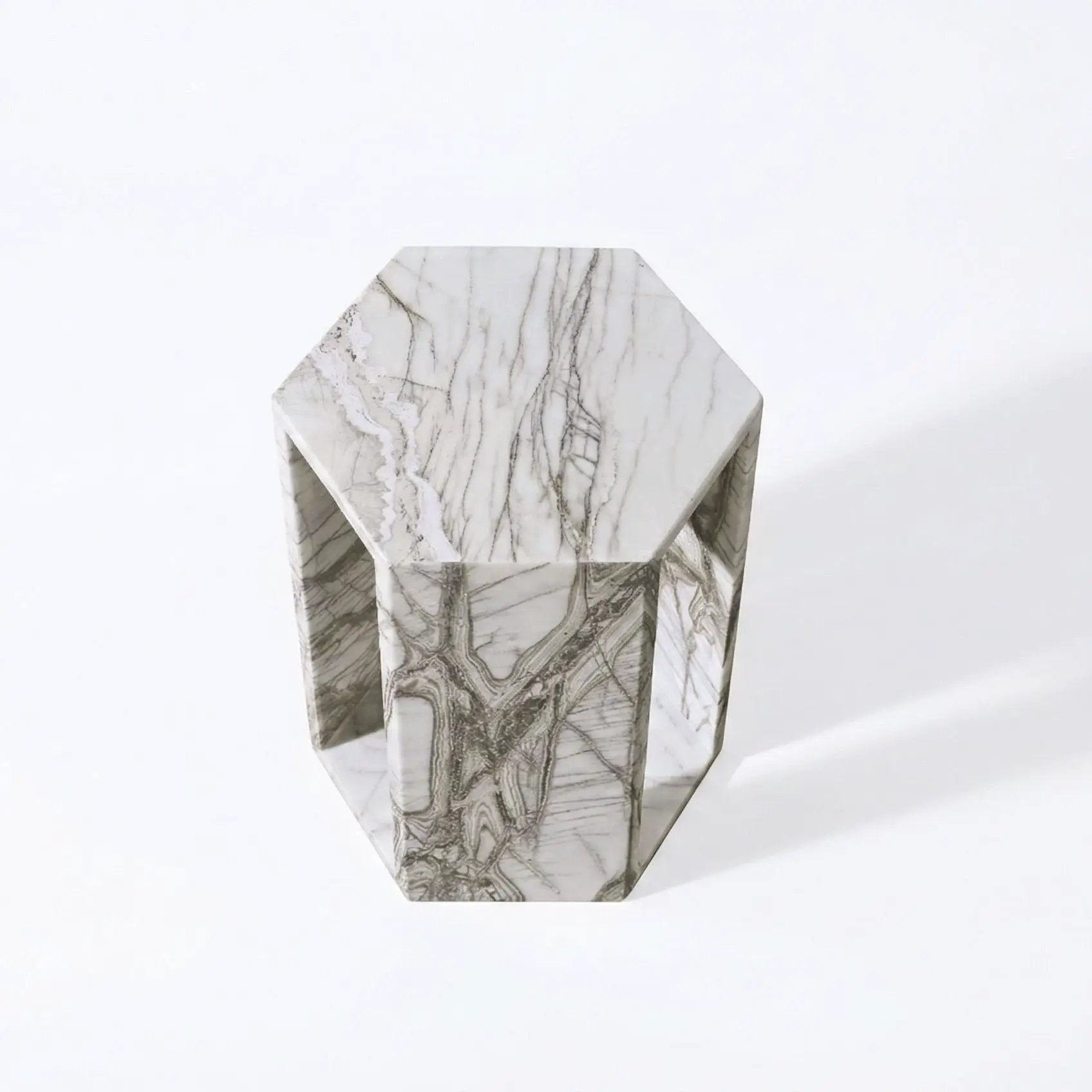 Modern Minimalist Hexagon Side Table by Unique Piece Furniture