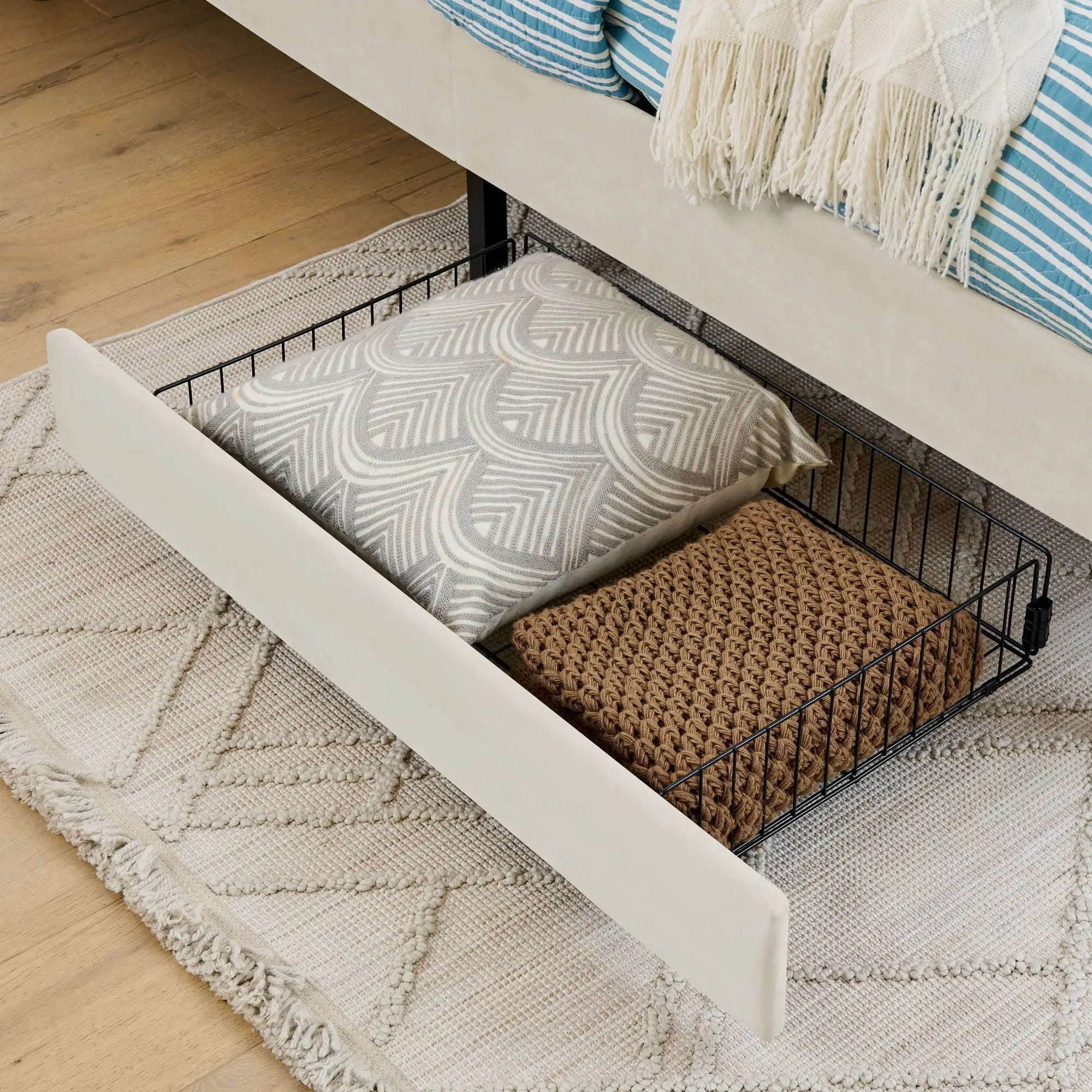 Upholstered Platform Bed Frame With 2 Storage Drawers And Adjustable Sofa Bed by Unique Piece Furniture