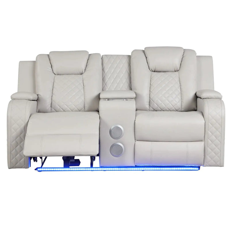 Benz - Power Recliner Set With LED Lighting And USB Charging by HouseOfZazla