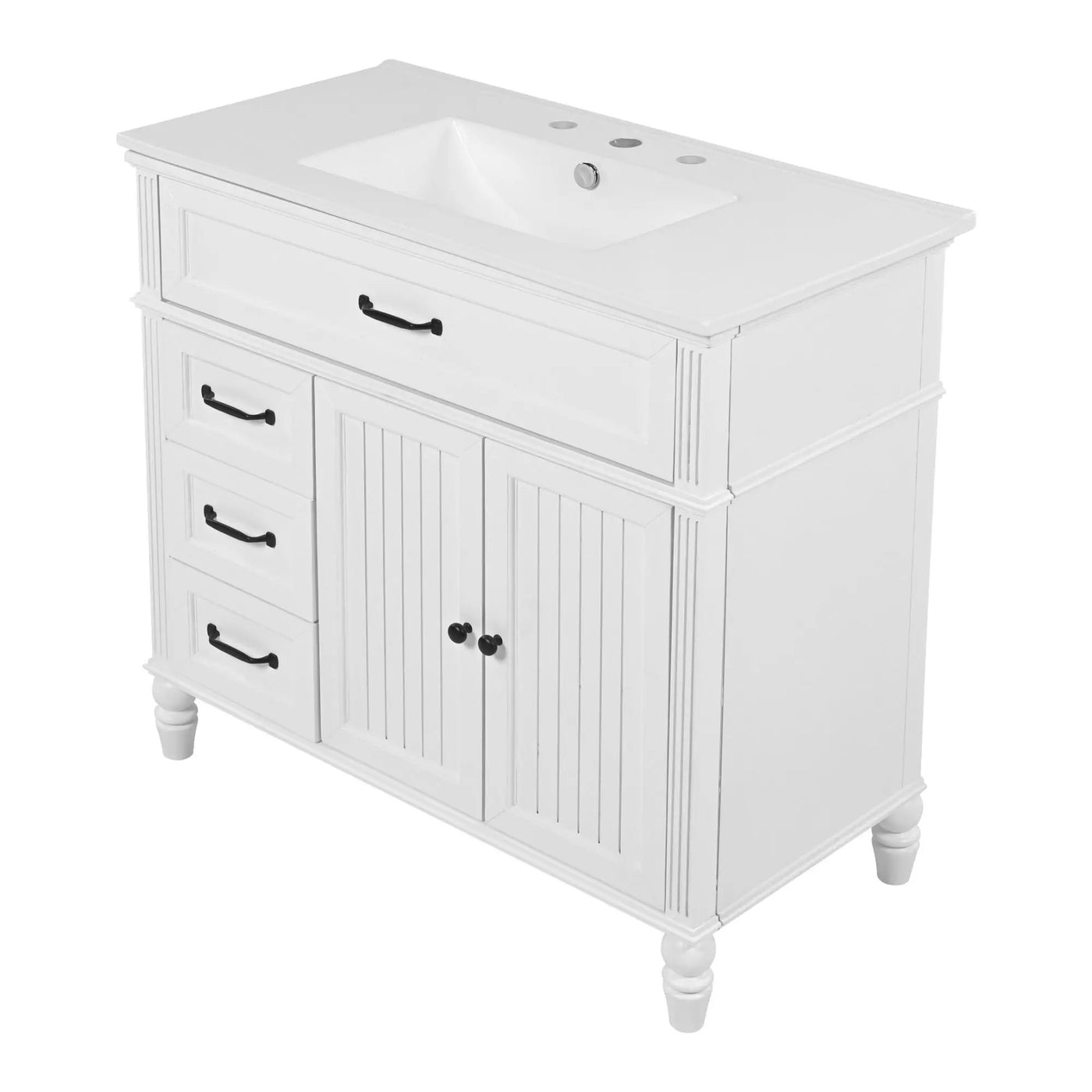 Bathroom Vanity With Sink, 2 Doors 2 Drawers, Freestanding Design by HouseOfZazla