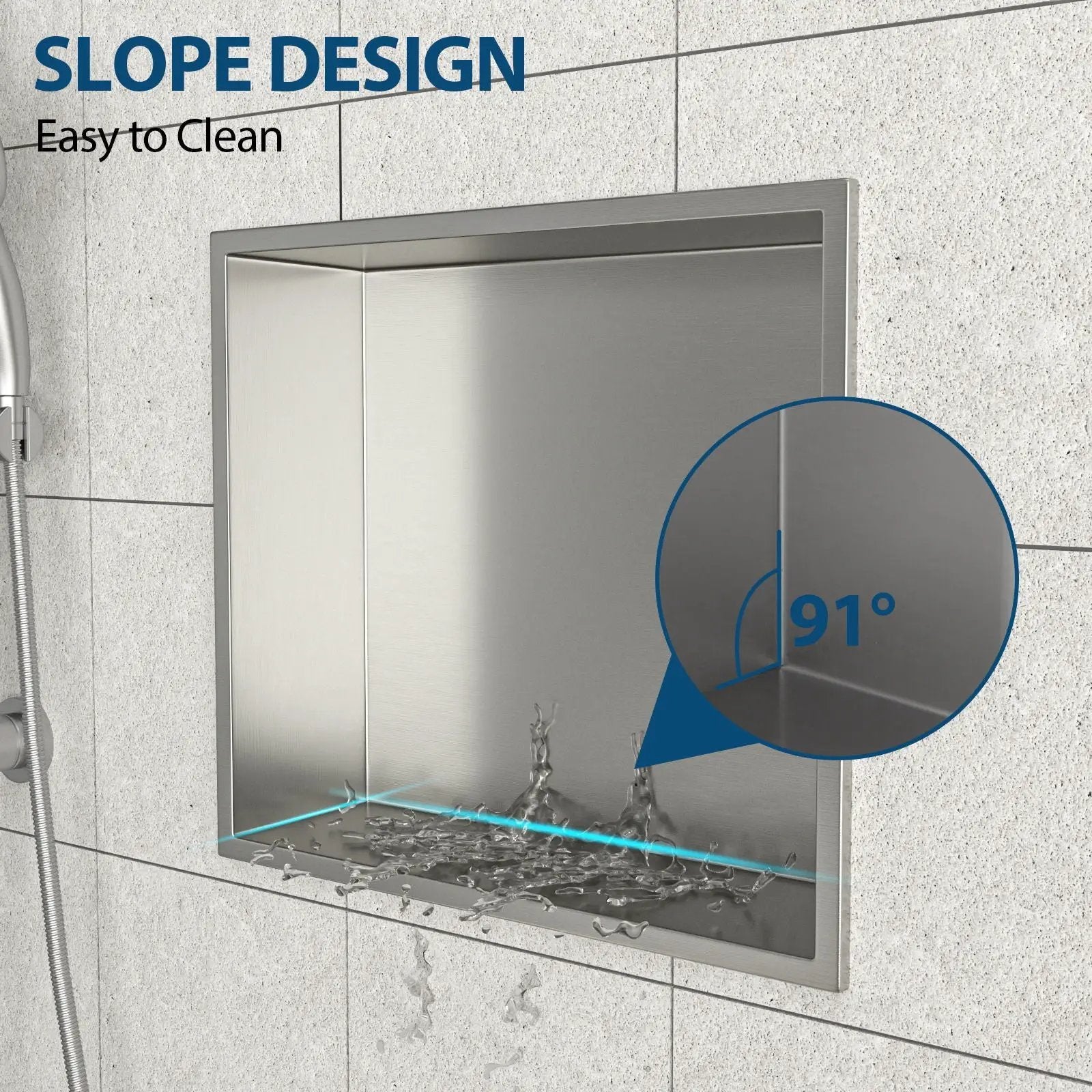 Stainless Steel Shower Niche With Seamless Design For Bathroom Storage by HouseOfZazla