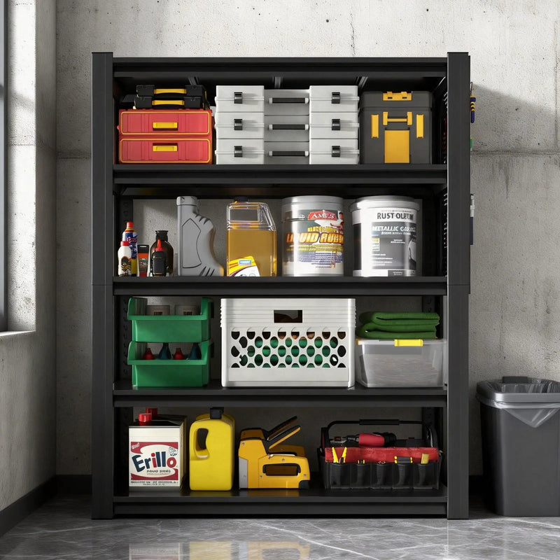 72"H 5-Tier Adjustable Heavy-Duty Shelving with Pegboard by HouseOfZazla