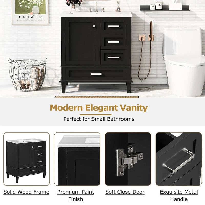 30" Bathroom Vanity with Sink Combo Set by HouseOfZazla